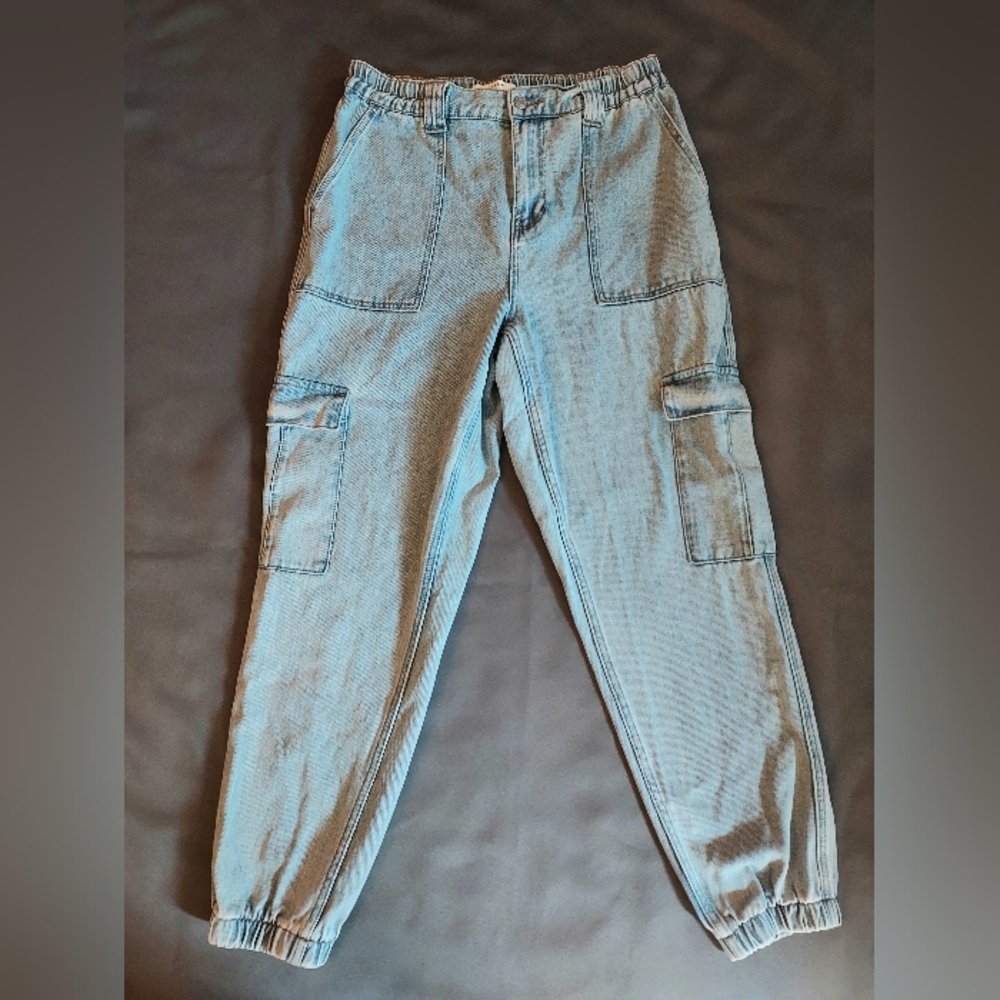 PacSun Light Blue Cargo Denim Jean Joggers